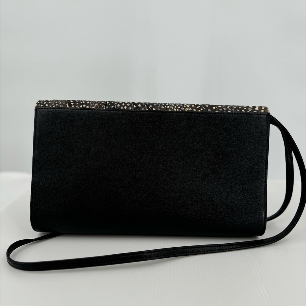 Chic Black And Brown Feather Pattern Shoulder Bag - image 3